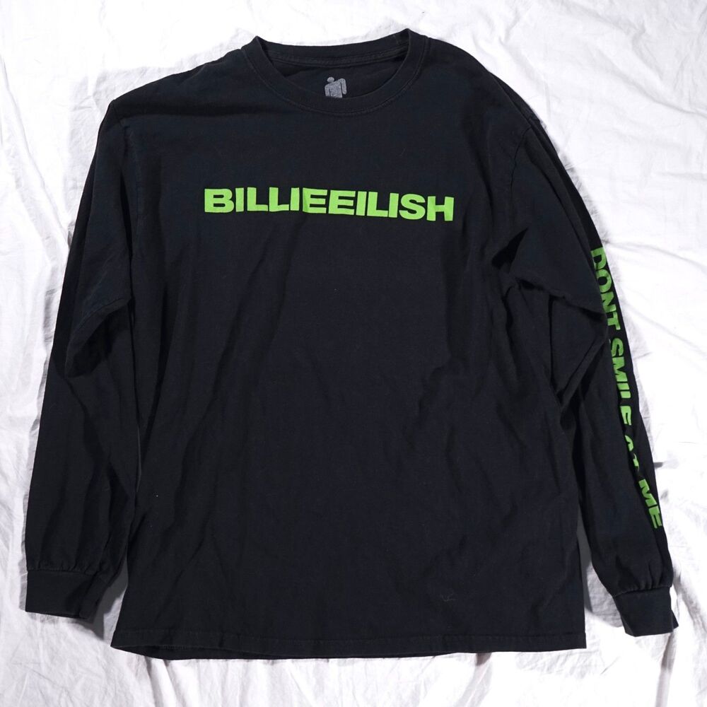 Billie Eilish Don’t Smile At Me Tour Long Sleeve T Shirt Black Mens Large